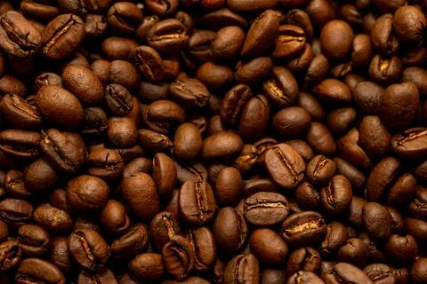 Roasted Coffee Beans Aromatic Brew Stock Photos