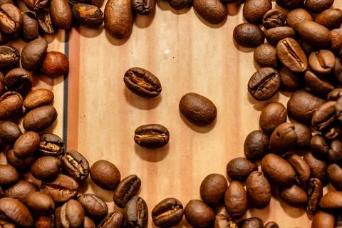 Roasted Coffee Beans Aromatic Delight Stock Photos