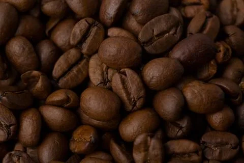 Roasted coffee beans background abstract Stock Photos