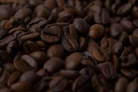 Roasted coffee beans background abstract Stock Photos