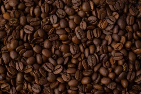 Roasted coffee beans background abstract Stock Photos