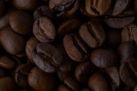 Roasted coffee beans background abstract Stock Photos