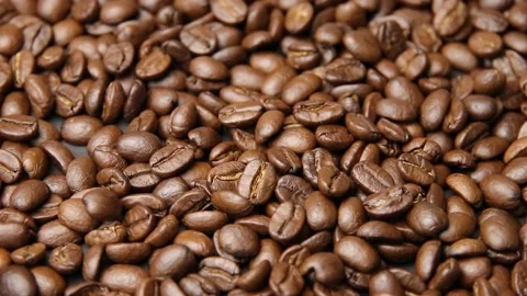 Roasted coffee beans background. Coffee bean Stock Footage 197050006