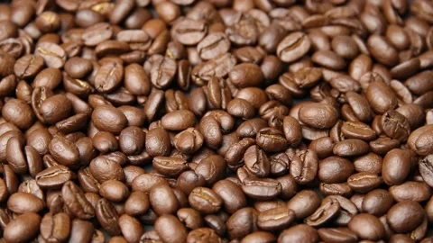 Roasted coffee beans background. Coffee bean Stock Footage 197050010
