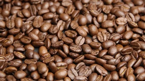 Roasted coffee beans background. Coffee bean Stock Footage 197050011