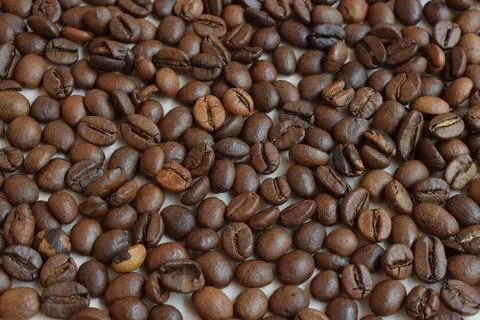 Roasted coffee beans, background with coffee beans Stock Photos