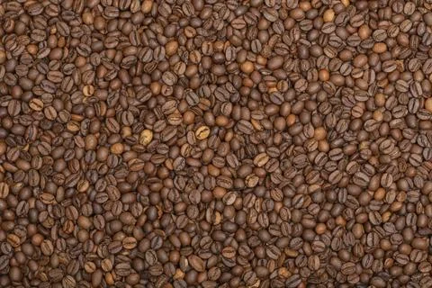 Roasted coffee beans. background. copy space. Free space for text Stock Photos