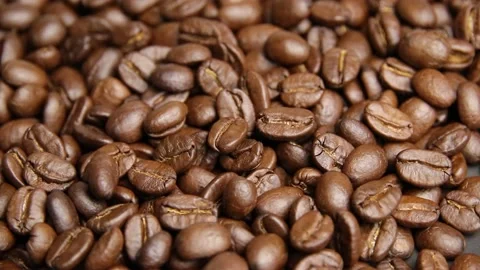 Roasted coffee beans background Stock Footage 197050004