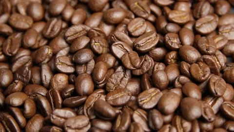 Roasted coffee beans background Stock Footage 197050005