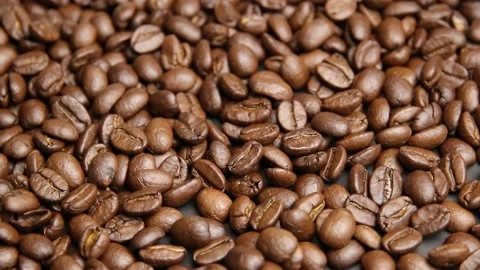Roasted coffee beans background Stock Footage 197050013