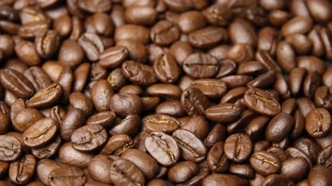 Roasted coffee beans background Stock Footage 197050014