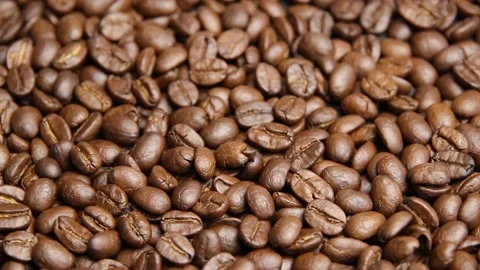 Roasted coffee beans background Stock Footage 197050017
