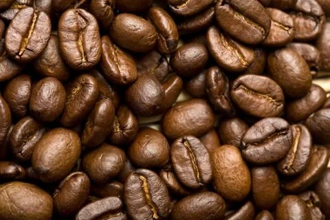 Roasted coffee beans background Stock Photos