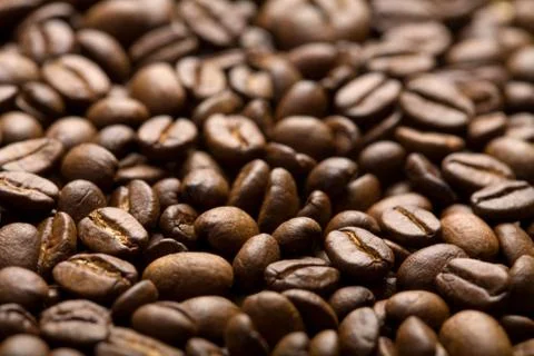 Roasted coffee beans background Stock Photos