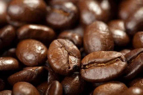 Roasted coffee beans background Stock Photos