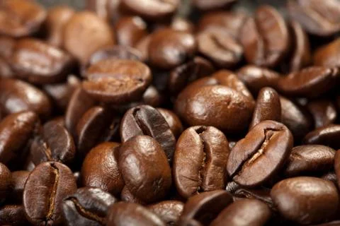 Roasted coffee beans background Foto stock
