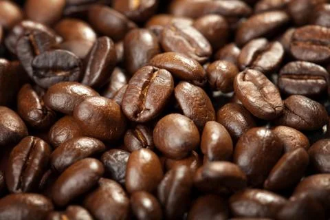 Roasted coffee beans background Stock Photos