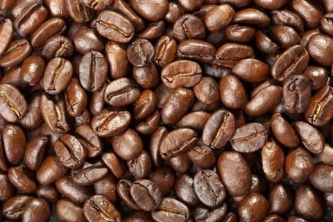 Roasted coffee beans background Stock Photos