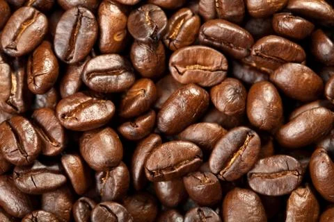 Roasted coffee beans background Stock Photos