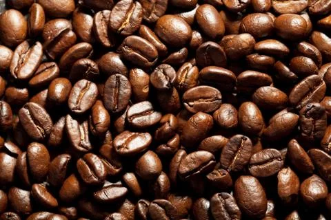 Roasted coffee beans background Stock Photos