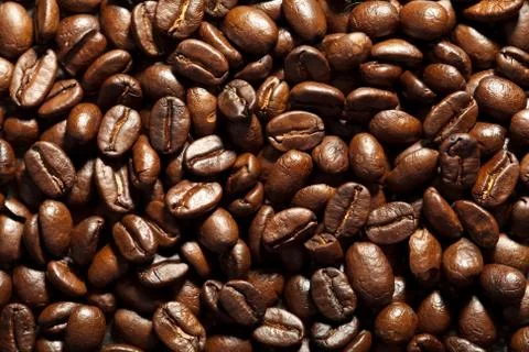 Roasted coffee beans background Stock Photos