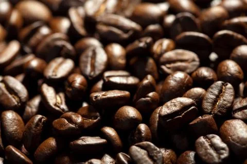 Roasted coffee beans background Stock Photos
