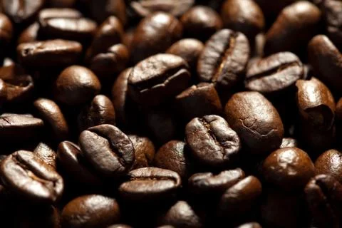 Roasted coffee beans background Stock Photos