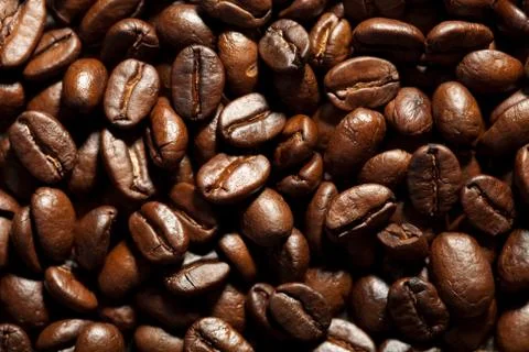 Roasted coffee beans background Stock Photos
