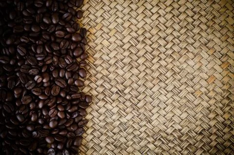 Roasted coffee beans background Stock Photos