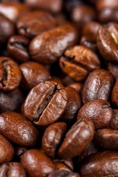 Roasted Coffee beans background. Stock Photos