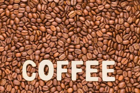 Roasted coffee beans background Stock Photos