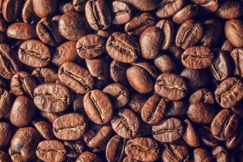 Roasted coffee beans background Stock Photos
