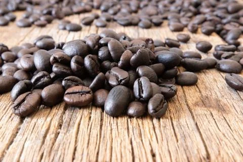 Roasted coffee beans background Stock Photos
