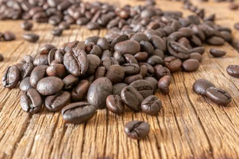Roasted coffee beans background Stock Photos