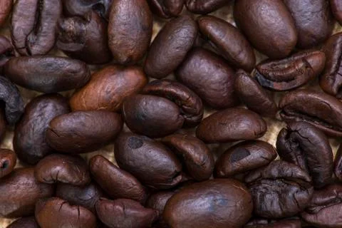 Roasted coffee beans background Stock Photos