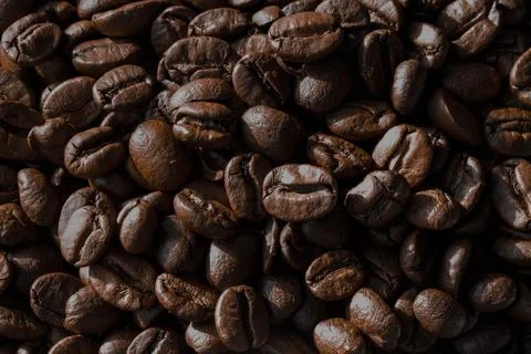 Roasted coffee beans as a background Stock-Fotos