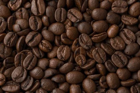 Roasted coffee beans as a background Stock-Fotos