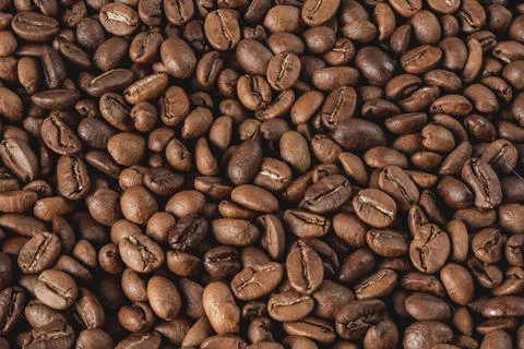 Roasted coffee beans background Stock-Fotos