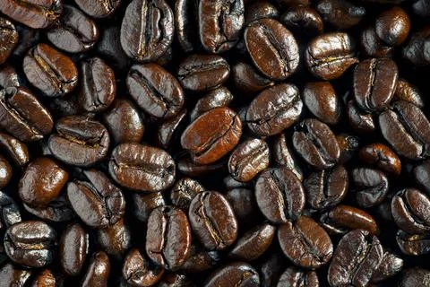 Roasted coffee beans background Stock Photos