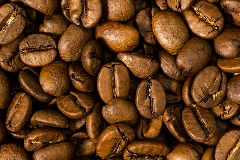 Roasted coffee beans background Stock Photos