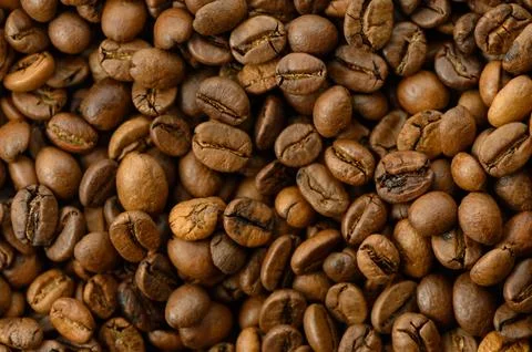 Roasted Coffee Beans Background Stock Photos