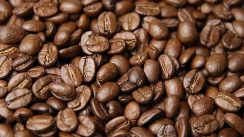 Roasted coffee beans background. Roasted coffee bean Stock Footage 197050008