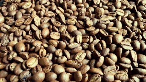 Roasted coffee beans background rotating. 動画素材 232309062