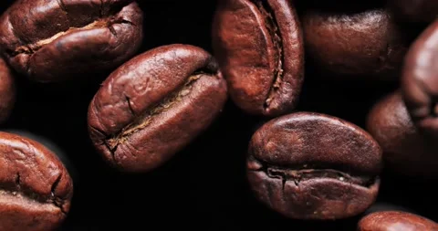 Roasted Coffee Beans Background. Video Loop. Close-Up Stock-Footage 140995156