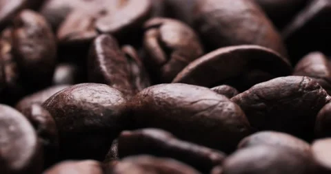 Roasted Coffee Beans Background. Video Loop. Close-Up Видео 140995397