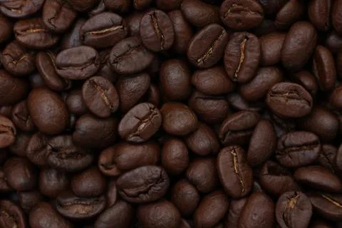 Roasted coffee beans, brown coffee bean Fotos Stock