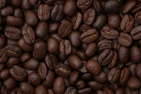 Roasted coffee beans, brown coffee bean 写真素材