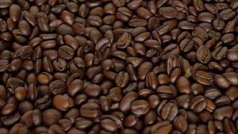 Roasted coffee beans, camera pan Video stock 78156426