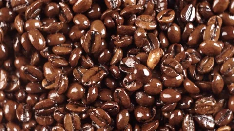 Roasted coffee beans, can be used as a background Stock Footage 56424988