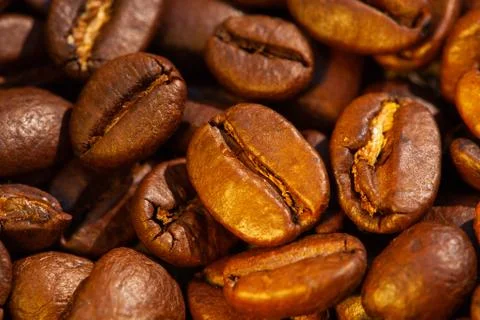 Roasted coffee beans can be used as a background Stock Photos